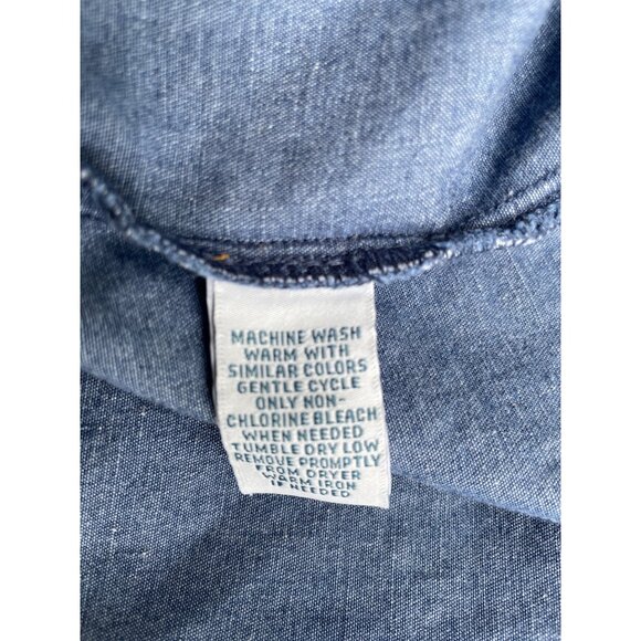 Blue Denim Go Softly Embroidered Humming Bird Cottagecore Zip-Front Dress L - Picture 6 of 9